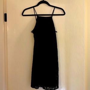 Black crochet mini dress for Urban Outfitters